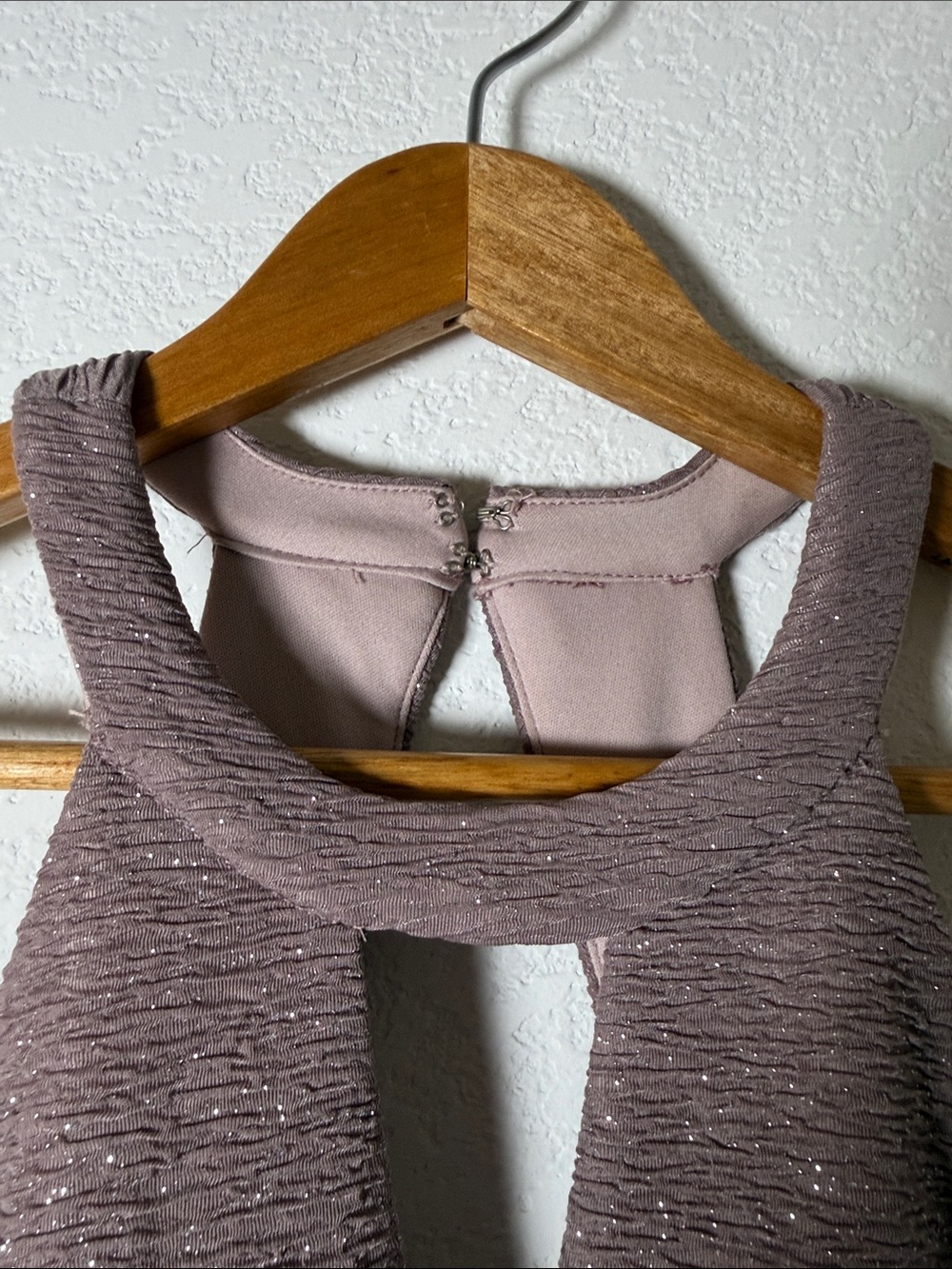 Night Way Collections Rose-Mauve Shimmer Halter Maxi Dress - Picture 9 of 14